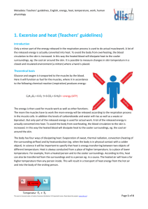 1. Excersise and heat (Teachers` guidelines)