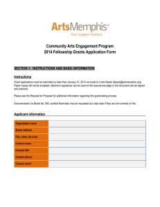 Community Arts Engagement Program 2014 Fellowship Grants