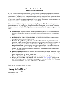 Message from the Wellness Center Seasonal Flu and Ebola