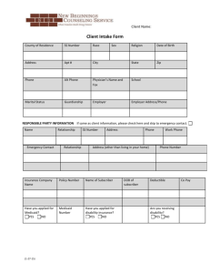 Intake Packet - New Beginnings Counseling Service