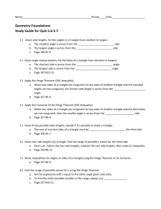 Geometry Foundations Study Guide for Quiz 5.6-5.7