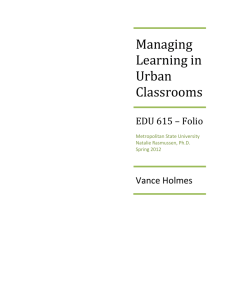 Managing Learning in Urban Classrooms