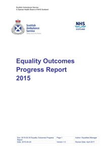 Equality Outcomes - Scottish Ambulance Service