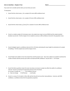 Intro to Calc/Stats – Chapter 6 Test Name: If you want me to consider