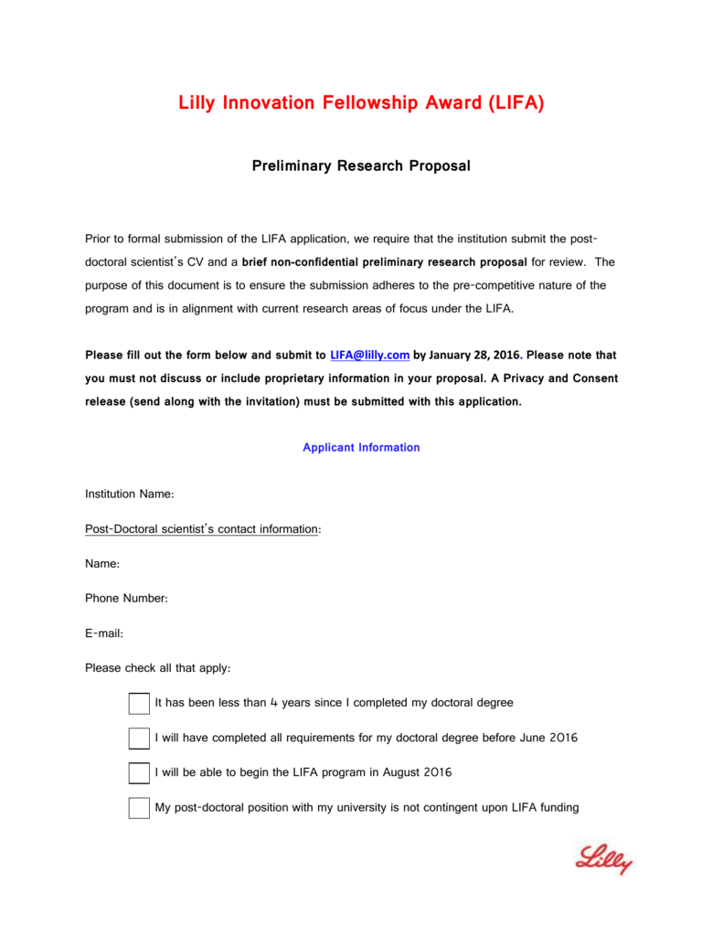 preliminary research proposal template