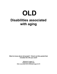 Disabilities associated with aging