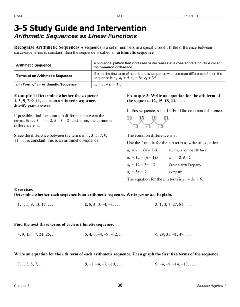3 5 Study Guide And Intervention 3 5 Study Guide And Intervention