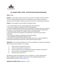 St. Joseph`s Men`s Club - Parish & Community Scholarship Value