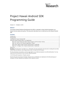 Installing the Hawaii Android SDK