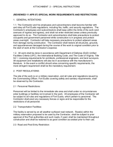 Attachment 2 - Special Instructions