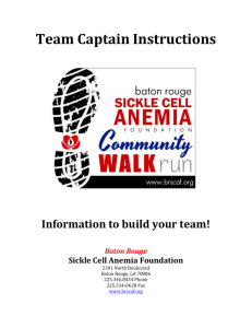Walk Team Packet - Baton Rouge Sickle Cell Anemia Foundation, Inc