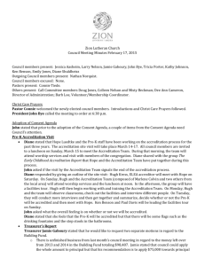 Zion Lutheran Church Council Meeting Minutes February 17, 2015