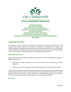 SEXUAL HARASSMENT PREVENTION Commitment Statement