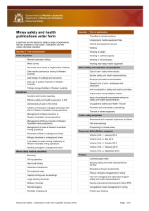 Mines safety and health publications order form