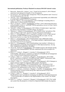 List of Publications by Professor Elisabeth Severinsson