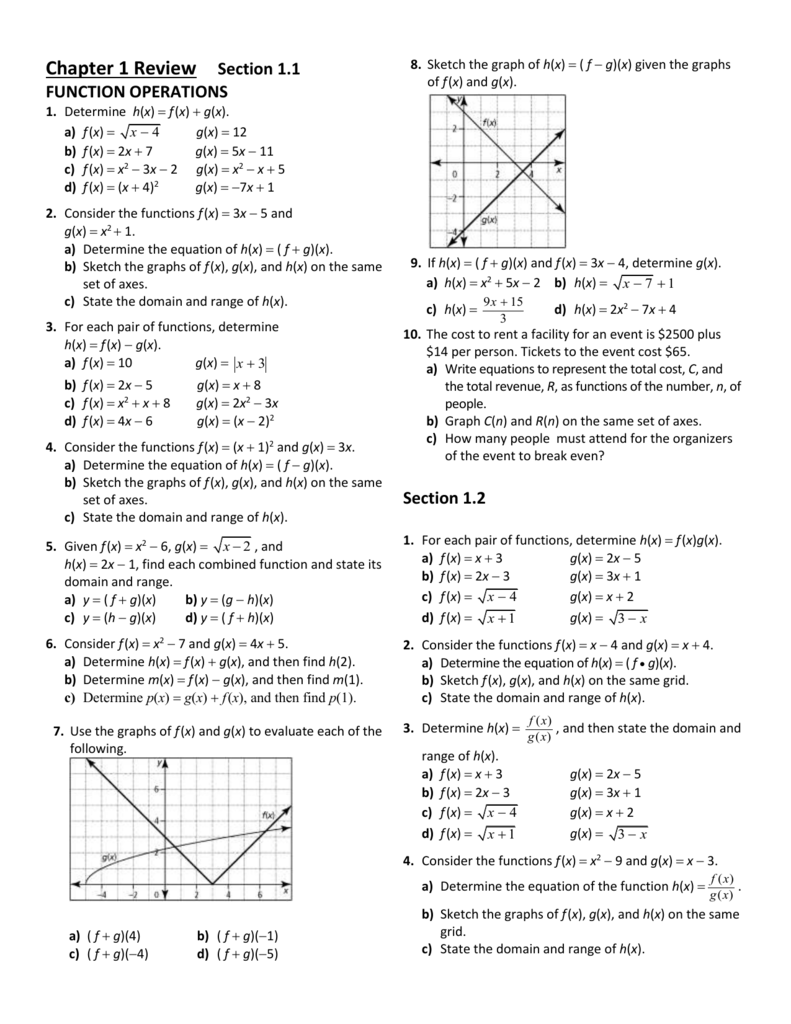 Chp 1 Function Operations Review