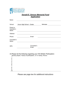 Donald E. Simons Memorial Fund Application