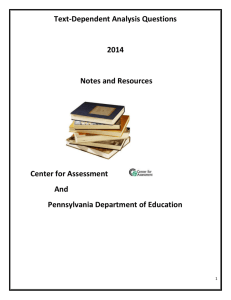 TDA Questions 2014 Notes and Resources