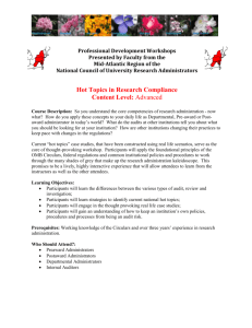Hot Topics in Research Compliance (Advanced)