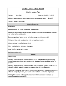 Greater Latrobe School District Weekly Lesson Plan