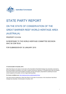 State Party Report on the state of conservation of the Great Barrier