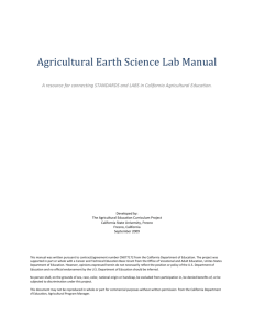 Agricultural Earth Science Lab Manual