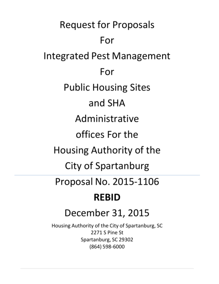 Integrated Pest Management Spartanburg Housing Authority