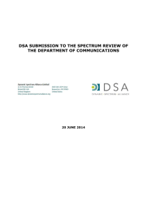 DSA Submission to the Spectrum Review of the Department of