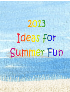 2013 Summer Activity Ideas for QuestGroups Over 75 things to do