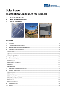 Solar Power Installation Guidelines for Schools