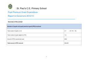 Pupil Premium Grant Expenditure:
