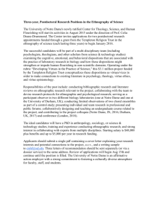 Postdoctoral Research Positions in the Ethnography of Science