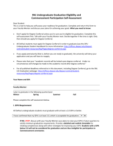 SNL Undergraduate Graduation Eligibility and Commencement