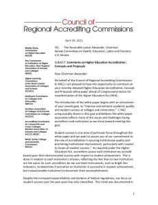 C-RAC Response to Accreditation White Paper