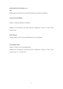 SUPPLEMENTARY MATERIAL A-G Title Different species traits