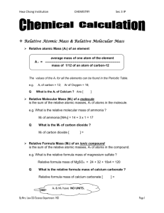 Notes on chemical calculation