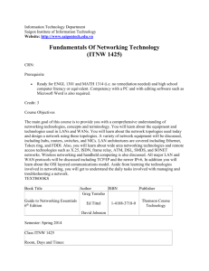 Fundamentals Of Networking Technology