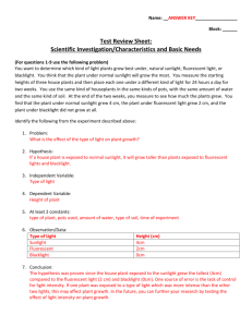 Test Review Sheet: Scientific Investigation/Characteristics and Basic