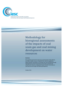 Methodology for bioregional assessments of the impacts of coal