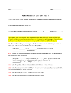 Reflection on « Moi Unit Test