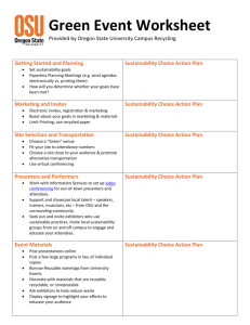 Green Event Worksheet - Oregon State University