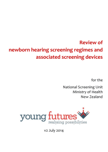 Independent review of newborn screening regimes and associated