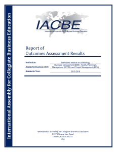 2015 BSM IACBE Outcomes Assessment Report