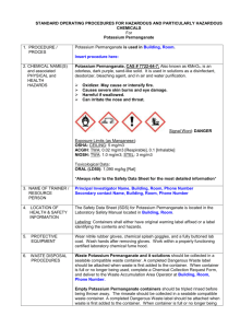 Potassium Permanganate - WSU Environmental Health & Safety