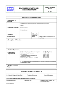 boating fieldwork risk assessment form