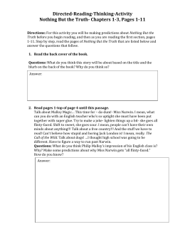 Essay Questions Nothing But The Truthdoc Directedreadingthinking Activity Nothing But Essay On Photosynthesis also Purchase Persuasive Speech Sample Argumentative Essay High School
