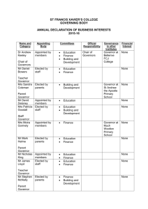 Annual declaration of business interests 2015-16