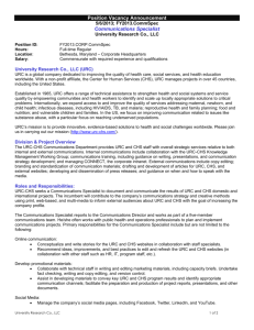 Communications Specialist May 2013