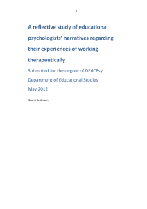 A reflective study of educational psychologists* narratives regarding