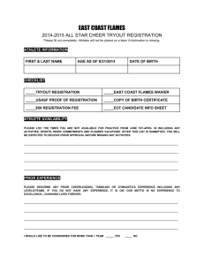 2014-2015 EAST COAST FLAMES TRYOUT PACKET